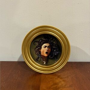 Caravaggio Medusa Head Art Print 5” Gold Frame Italian Renaissance Wall Art